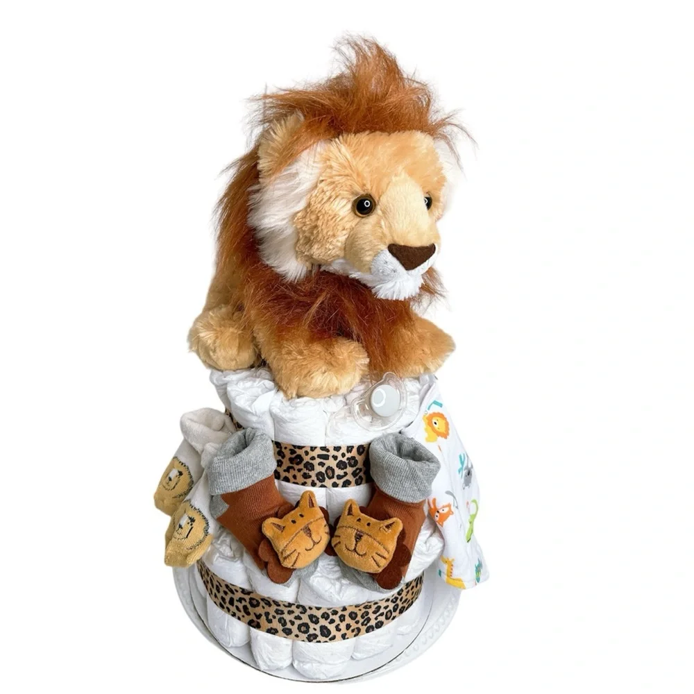 Lion Diaper Cake, Safari baby Shower